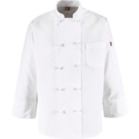 VF IMAGEWEAR Chef Designs 10 Button-Front Chef Coat, Knot Buttons, White, Polyester, 5XL 0421WHRG5XL